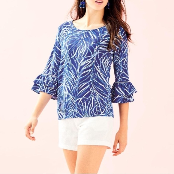 Lilly Pulitzer small Blue Patterned laddie Women's Top - Picture 3 of 6